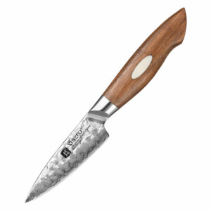 XINZUO AUS10 Damascus Steel High Quality Kitchen Fruit Peeling Knives Paring Knife with Walnut Wood Handle
