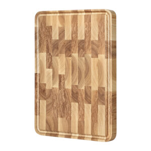 XINZUO New Natural Ash Wood Cutting Board Draining Groove Design Seamless Stitching Non-Slip Kitchen Chopping Blocks Reversible