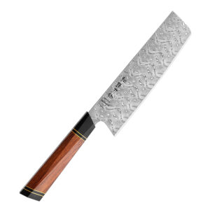 110 Layers Damascus Steel Kitchen Nakiri Knife Slicing Desert Ironwood High Quality Knives Custom