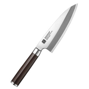 XINZUO 180mm Professional Salmon Fish Fillet Sashimi Knives Ebony Wood Handle Kitchen Japanese Deba Knife with Gift Box