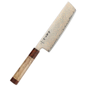 XINZUO New Japanese Nakiri Knife Copper Damascus Steel Figured Sycamore Wood Handle Professional Kitchen Vegetable Knives