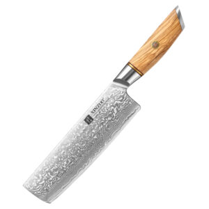 Original Design Japanese Nakiri Knife Damascus Steel 73-Layer Handmade Olive Wood Handle Kitchen Sharp Vegetable Cutter