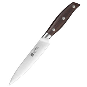 XINZUO German 1.4116 Stainless Steel Kitchen Utility Knife High Quality Red Sandal Wood Handle Knives