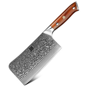 XINZUO 7 Inch High Quality Damascus Steel Kitchen Cleaver Chopper Chopping Knife