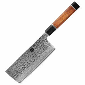 67 Layers Damascus Steel Kitchen Nakiri Knife 6.8 Inch with Desert Ironwood Custom