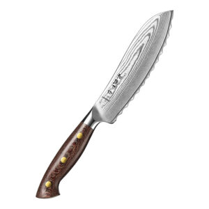 XINZUO New Design Professional Tomato Knife Custom Damascus Steel Micarta Handle Kitchen Knives