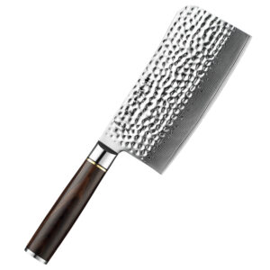 Classic Forged Damascus Steel Bone Chopper Professional Kitchen Chopping Knife with Natural Wood Handle