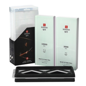 XINZUO Professional Glass Base Whetstone Set #3000/10000 Grit High Quality White Corundum Knife Sharpening Kit
