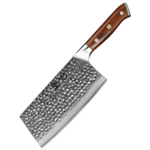 Professional 67 Layers Damascus Steel Kitchen Cleaver Knife with Desert Iron Wood Handle