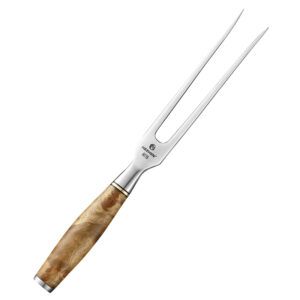 Premium Stainless Steel 430 BBQ Serving Cooking Grilling Roasting Meat Fork 6 Inch Wooden Handle