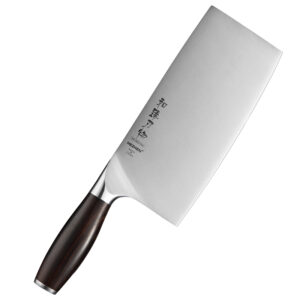 Customized 8 Inch Chinese Cleaver Knife Composite Stainless Steel Kitchen Cutting Chopper with Ebony Wood Handle