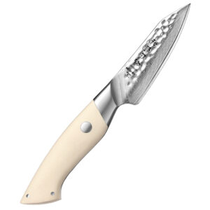 XINZUO 67 Layers Damascus Steel Paring Knife Streamlined Design White G10 Handle High Quality Kitchen Fruit Peeling