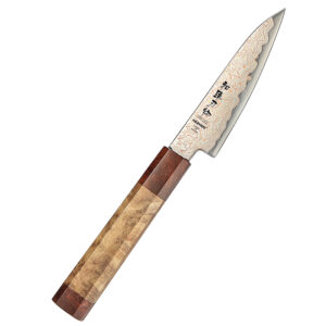 XINZUO Custom Copper Damascus Steel Paring Knife Tricolour Handmade Wood Handle Sharp Fruit Peeling Knives New ODM OEM