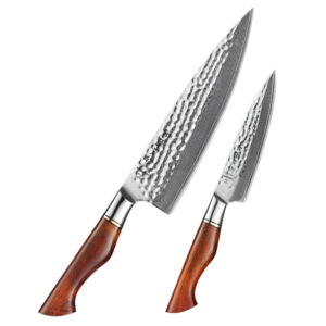 XINZUO 2PCS 73 Layers Damascus Powder Steel High End Kitchen Knives Chef Knife Set 2 Pieces ODM OEM