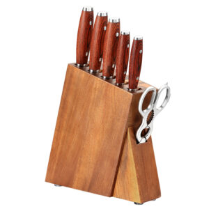 7 Pcs High Quality German 1.4116 Stainless Steel Pakka Wood Handle Sharp Kitchen Knife Set Accessories Manufacturer