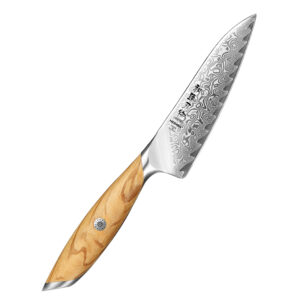 New Arrivals X01 Series Utility Knife Japanese Damascus Powder Steel Olive Wood Handle Professional Kitchen Cutting Petty Knives