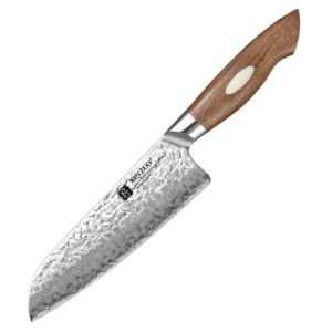 XINZUO New Japanese Santoku Knife Hammered 67 Layers AUS10 Damascus Steel Razor Sharp Kitchen Slicing Knives Walnut Wood Handle