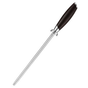 Professional Diamond Knife Sharpener Rod with Ebony Wood