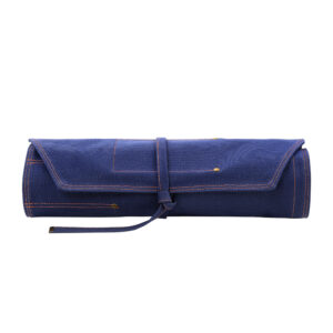 Professional Canvas Chef Knife Roll Bag Blue Yellow Storage Pouch with Gifts Box