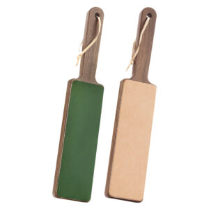 XINZUO New Double Sided Leather Strop for Knife Sharpening Honing Polishing Knives Tools with Walnut Wood Handle