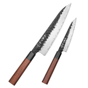 XINZUO Handmade 2pcs Knives 10Cr Core Stainless Steel Kitchen Chef Knife Set Natural Wood Handle