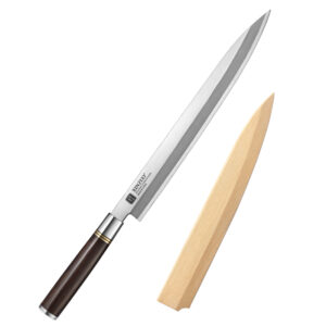 XINZUO Kitchen Japanese Sakimaru Sushi Knives Slicing Yanagiba Sashimi Knife with Wooden Sheath