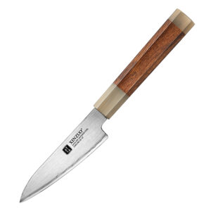 XINZUO New Brushed Blade Paring Knife ZDP189 Composite Steel Japanese Octagonal Desert Ironwood Handle Kitchen Fruit Knives
