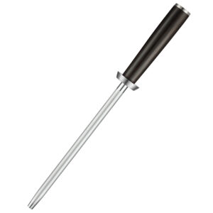 Professional Diamond Knife Honing Steel Sharpener Rod with Pakka Wood Handle