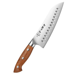 XINZUO Japanese Style Kitchen Slicing Santoku Knife 7 Inch German Stainless Steel Red Wood Handle New Design