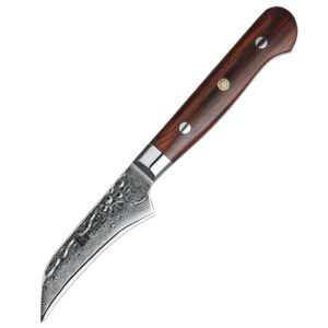 Carbon Steel Damascus Steel  Paring Knife Rosewood Handle Kitchen Fruit Peeling