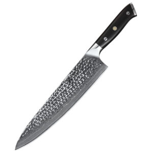 10 Inch Professional Japanese Damascus Steel 67 Layers Carbon Steel Kitchen Chef Knife Ebony Handle Gold Supplier