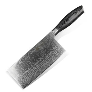 Chinese Cleaver Knife 7 Inch Professional Gold Supplier Damascus Carbon Steel Daily Kitchen Cut Usage Promotion Gift