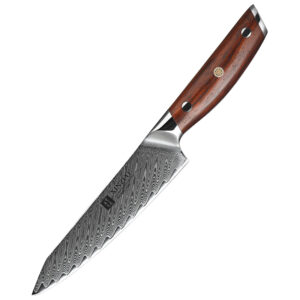 XINZUO Popular 67 Layers Damascus Steel Rosewood Handle Daily Kitchen Knives Cutting 5 Inch Utility Knife