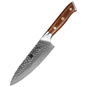 6.5 Inch Professional  67 Layers Damascus Steel Kitchen Chef Knife with Desert Iron Wood
