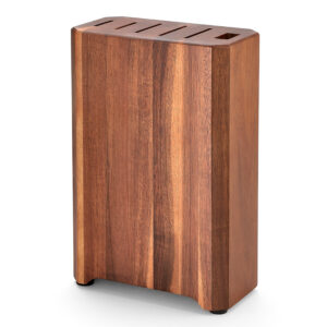 New Nature Acacia Wood Knife Holder 6 Slocks Kitchen Display Block Stand