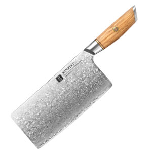 Hot Sale Chinese Vegetable Cleaver Knife Damascus Powder Steel 73 Layers with Olive Wood Handle Kitchen Knives
