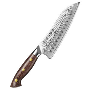 XINZUO New Sharp Japanese Santoku Knife Custom Damascus Steel Premium Micarta Handle Kitchen Slicing Knives