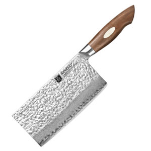 XINZUO New Hammered 67 Layers AUS10 Damascus Steel Walnut Wood Razor Sharp Kitchen Vegetable Knives Chinese Cleaver Knife