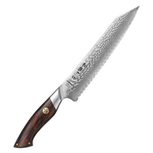 Exclusive 73 Layers Damascus Powder Steel Kitchen Bread Knife High Quality G10 Handle