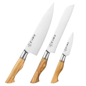 Morden Luxury Sandvik 14C28N High Carbon Stainless Steel Kitchen 3 Pcs Chef Knife Set
