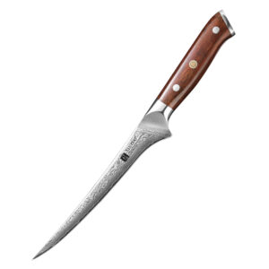 XINZUO Hot Sale 7 Inch 67 Layers Damascus Steel Nature Rosewood Handle Japanese Kitchen Fillet Knife Filleting Knives