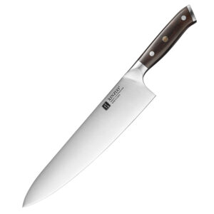 XINZUO New Full Tang 10 Inch Kitchen Chef Knife German Stainless Steel Natural Ebony Wood Handle Sharp Knives Custom